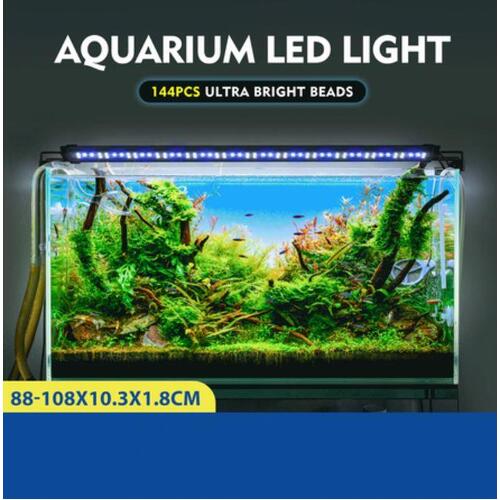 Aquarium Light Fish Tank Led Lighting Lamp White Blue for 95-115cm Fish Tank Alu