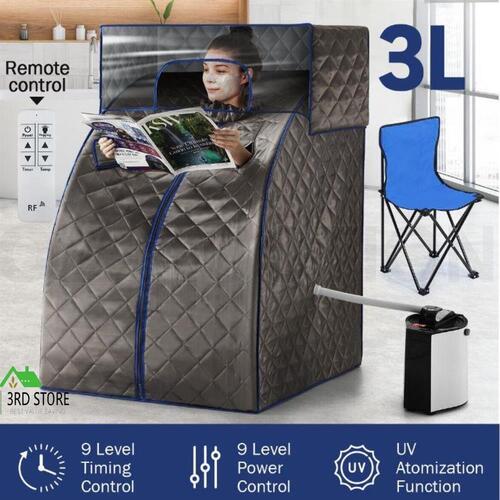 RETURNs Portable Steam Sauna Tent Therapeutic Indoor Full Body Skin Spa Kit w/Head Cover