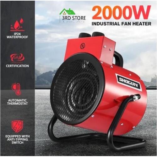 2000W Electric Industrial Fan Heater 2in1 Portable Free Standing Carpet Dryer Rd
