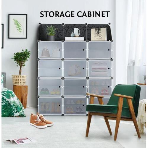 48 Pairs Stackable Shoe Storage Box Organiser Cube DIY Shoe Cabinet Rack Shelf