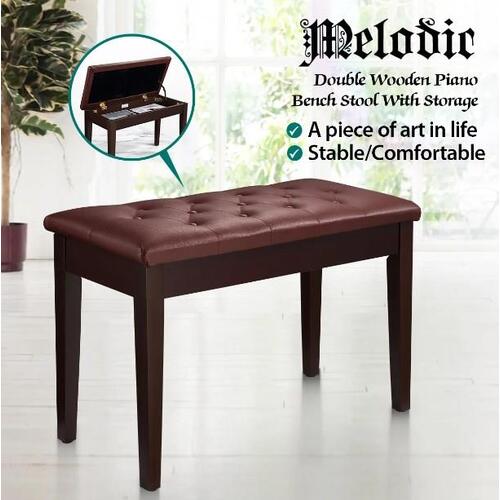 Melodic Luxury Piano Keyboard Stool Bench Chair with Faux Leather Seat