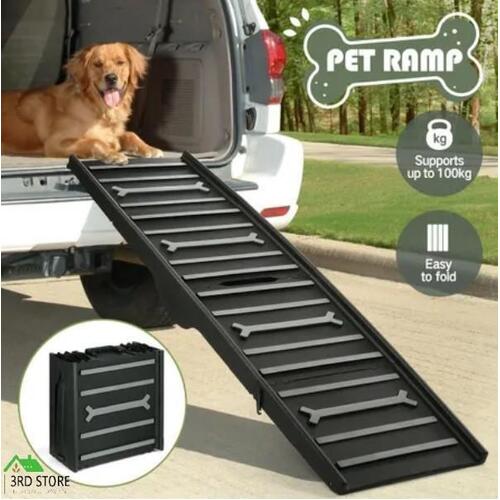 RETURNs Foldable Dog Ramp for Car SUV Truck Pet Safety Stairs Steps Ladder Portable