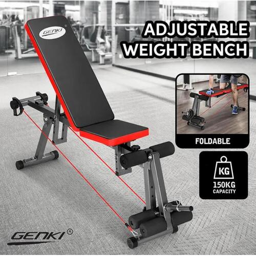 Home Gym Adjustable Weight Bench W/Stretch Elastic Rope For Chest Shoulder Press