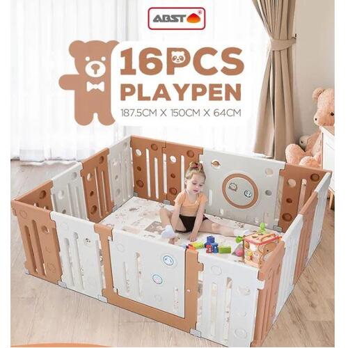 Kids Baby Playpen Interactive Baby Room Foldable Safety Gates ABST 16 Panel