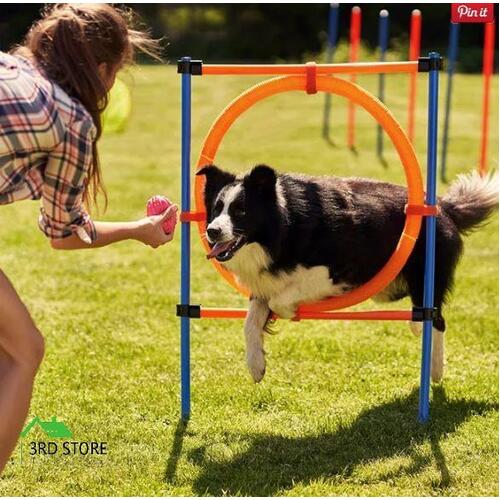 Pet Dog Jump Ring Puppy Agility Hoop Equipment Interactive Toys Exercise Trainin
