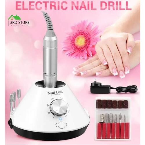 Nail Drill File Buffer Electric Professional Manicure Machine Set Portable 30000