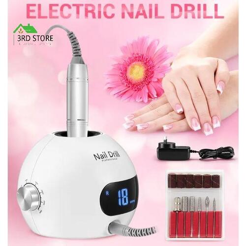 Electric Nail Drill File Art Acrylic Pedicure Manicure Salon Machine Bits Set