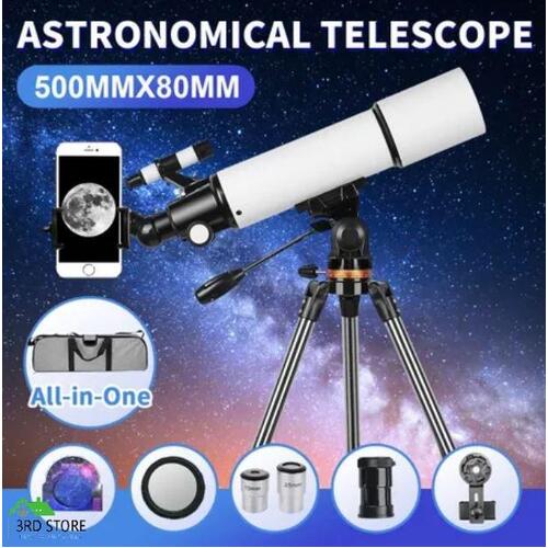 Astronomical Telescope Space 500mmX80mm Monocular w/Tripod Phone Holder Outdoor