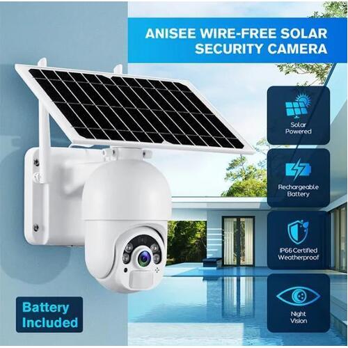 Anisee WIFI Security Camera CCTV Installation Solar Powered Surveillance Home