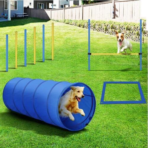 Pawise Dog Agility Equipment Set 28 PCS Pet Obstacle Training Course Tunnel Pole