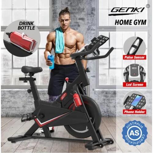 Belt Driven Quiet Exercise Bike Home Gym Spin Cycling Training W/ 4 modes
