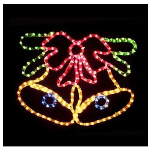 Christmas Bell Rope Light Display with Ribbon Bow Xmas String Lights Decoration