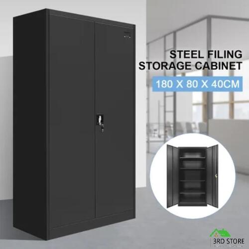 RETURNs 180Cm Steel Locker File Storage Cabinet Cupboard 3-Point Reinforced Locking For