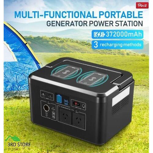 372000mAh Portable Generator Battery Power Station Dual Wireless Charger 1000W