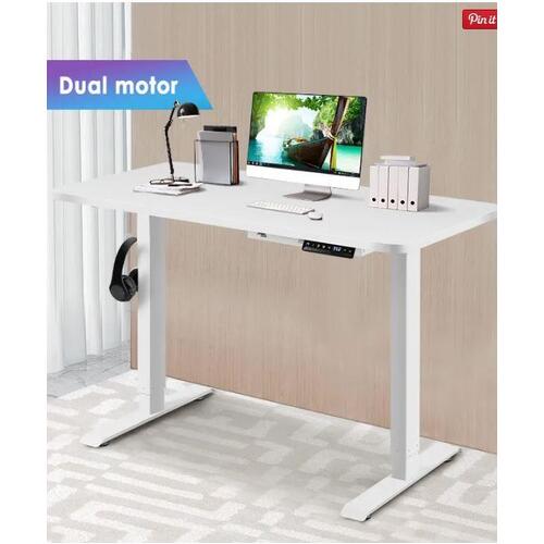 Electric Sit Stand Desk Height Adjustable Office Standing Computer Table White