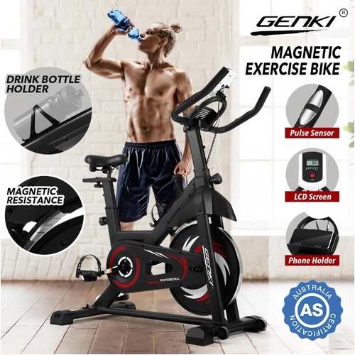 Genki Magnetic Exercise Bike Indoor Cycling Stationary Spin Bicycle Home Gym Car