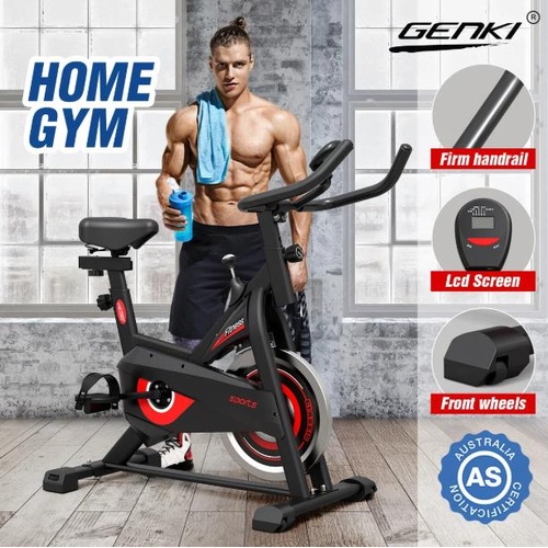 GENKI Fitness Spin Bike Cycling Home Gym Exercise Bike Adjustable Workout w/LCD