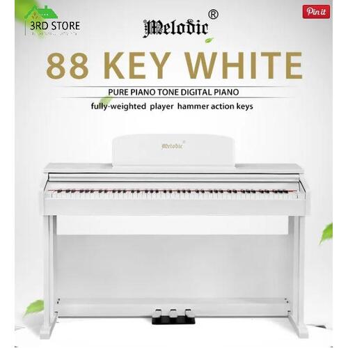 Melodic 88 Key Digital Piano Weighted Keyboard Hammer Action with Sliding Cover