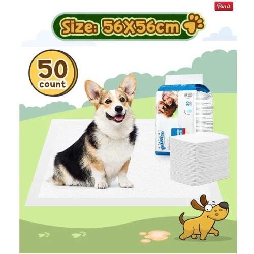 50Pcs Dog Puppy Pee Pads Pet Toilet Training Mat 5-Layer Super Absorbent 56x56cm