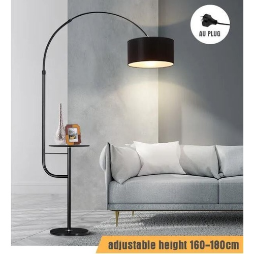 Modern LED Floor Lamp Stand Storage Side Table Lampshade Reading Corner Light