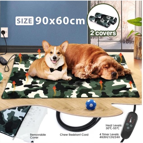 Heated Pet Bed Cat Dog Heating Pad Electric Blanket Heat Mat Thermal Protection
