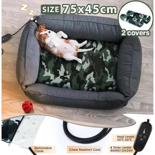 Heated Pet Bed Cat Dog Mat Electric Blanket Warming Pad Thermal Protection