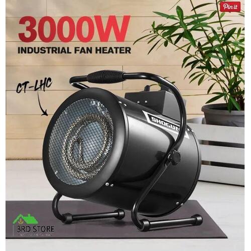 2in1 Industrial Fan Heater Electric Portable Hot Air Blower Carpet Dryer 3000W