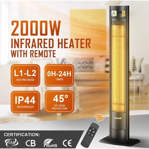 Maxkon 2000W Electric Infrared Heater Carbon Instant Heat Indoor Outdoor Remote