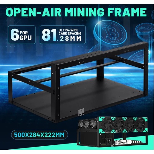 6GPU Mining Rig Frame Rack Open Air Miner Machine Case Motherboard Bracket Steel