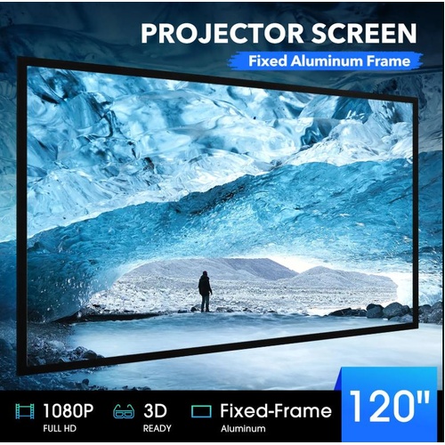 4K Projector Screen 120" Movie Theatre 16:9 HD TV 3D Home Cinema Projection