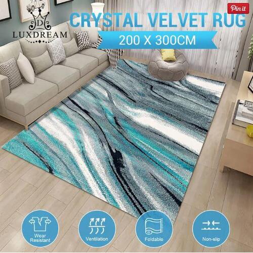 Large Floor Area Rug Mat Non Slip Carpet Living Room Bedroom Soft Velvet Abstrac