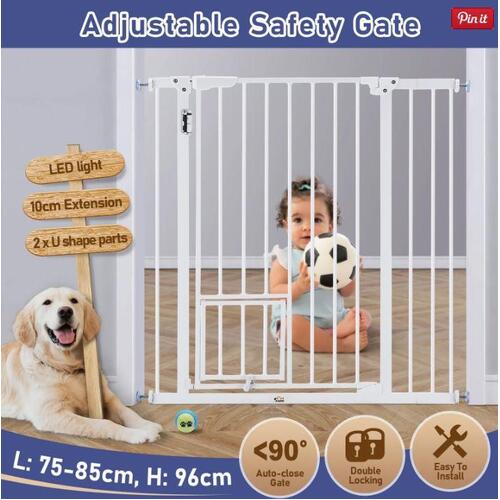 Adjustable Safety Gate Pet Dog Security Barrier Kids Safe Stair Fence Guard