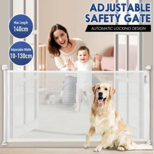 Kids Safety Gate Mesh Pet Security Barrier Safe Stair Fence Guard Retractable