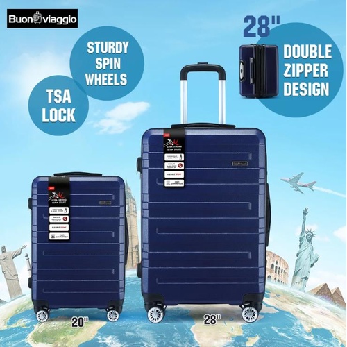 2PCS Luggage Suitcase Trolley Set TSA Hard Case Travel Storage Bag Lightweight