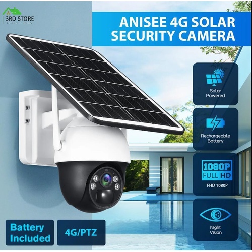 ANIESS Solar Security Camera 4G Outdoor CCTV Camera with Remote Control