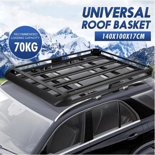 Universal Roof Rack Basket Luggage Carrier Cargo Holder Storage for Car SUV Alum