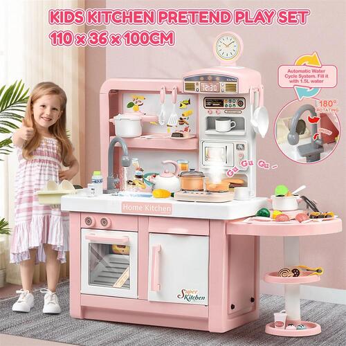 Pretend Kitchen Play Role Cooking Toys Set Children Cookery Cookware Playset