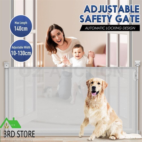 Dog Safety Gate Pet Enclosure Retractable Kid Safe Security Fence Mesh Barrier