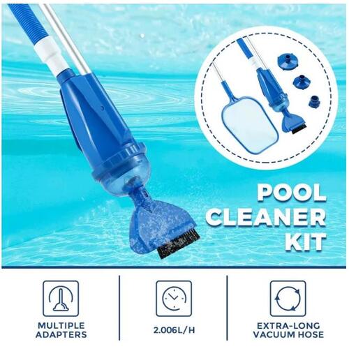 Swimming Pool Cleaner Kit Above Ground Pond Filter Cleaning Maintenance Brush Ac