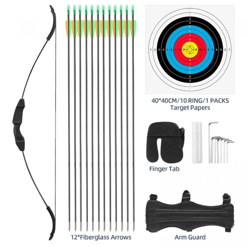 30lbs Recurve Bow Arrow Set Archery Bow Outdoor Hunting Target Shooting Fishing