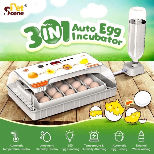Automatic 20 Egg incubator LED Candler Temperature Control Automatic Egg Turner