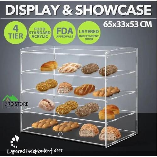 Cupcake Display Cabinet Acrylic Cake Bakery Shelf Unit Case 4 Tier Stand Model D