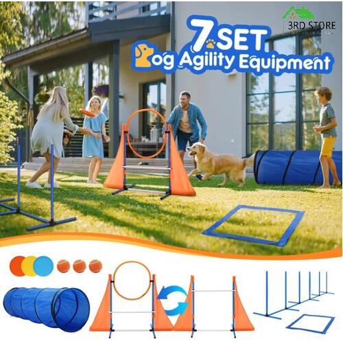 Pet Scene Dog Agility Equipment Obstacle Training Course 7 Set Pet Toys Supplies
