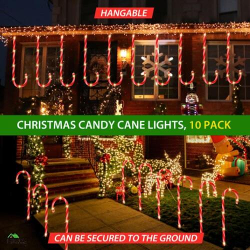 Christmas Solar Light LED Candy Cane Outdoor Garden Decoration Pathway Holiday O