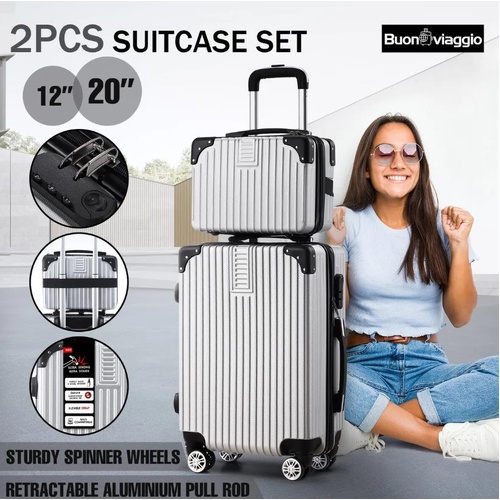 2PCS Luggage Suitcase Trolley Lock Carry On Hard Shell Case Travel Stoage Bag