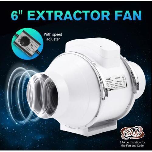 Inline Extractor Fan Exhaust Duct Kitchen Bathroom Airflow Ventilation System