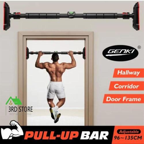 GENKI Pull Up Bar Adjustable Chin Up Home Door Push Up Horizontal Gym Fitness