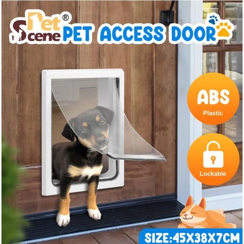 Pet Dog Cat Door Flap Large 2-Way Locking Safe Brushy Security Wall Metal