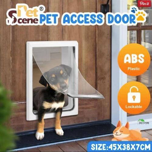 Pet Dog Cat Door Flap Large 2-Way Locking Safe Brushy Security Wall Metal