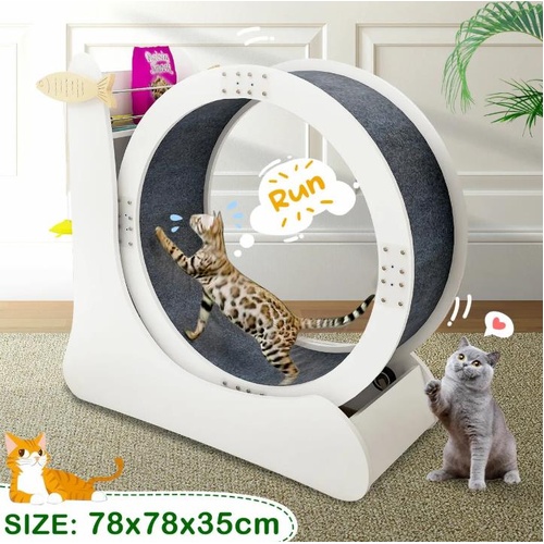 Cat Exercise Wheel Toy Running Treadmill Exerciser Scratcher Board Furniture